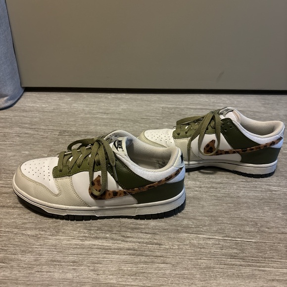 Nike Dunks in Olive/Leopard Print - Picture 5 of 8
